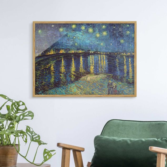 Vincent van Gogh Bild mit Rahmen Vincent van Gogh - Sternennacht über der Rhône