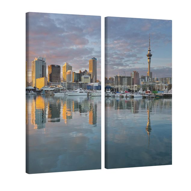 Schöne Wandbilder Auckland Skyline Sonnenuntergang