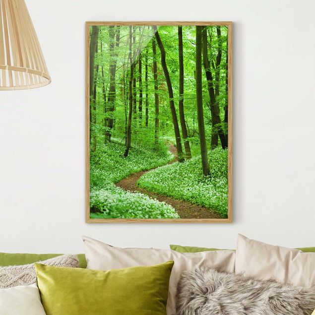 Landschaftsbilder mit Rahmen Romantischer Waldweg