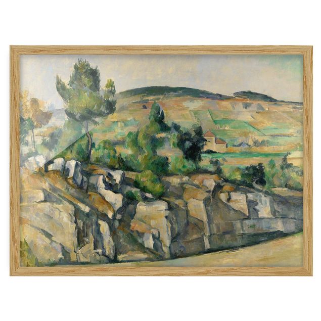 Gerahmte Kunstdrucke Paul Cézanne - Hügelige Landschaft
