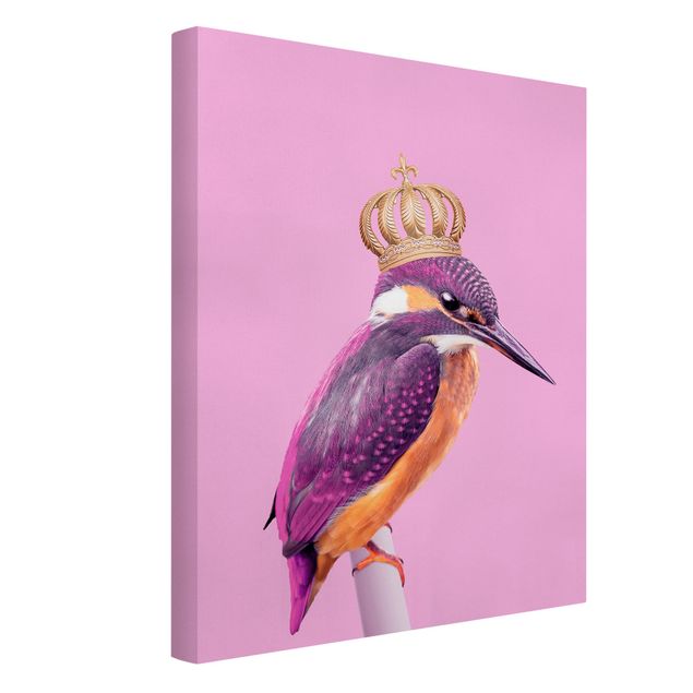 Kunstdrucke auf Leinwand Rosa Eisvogel mit Krone