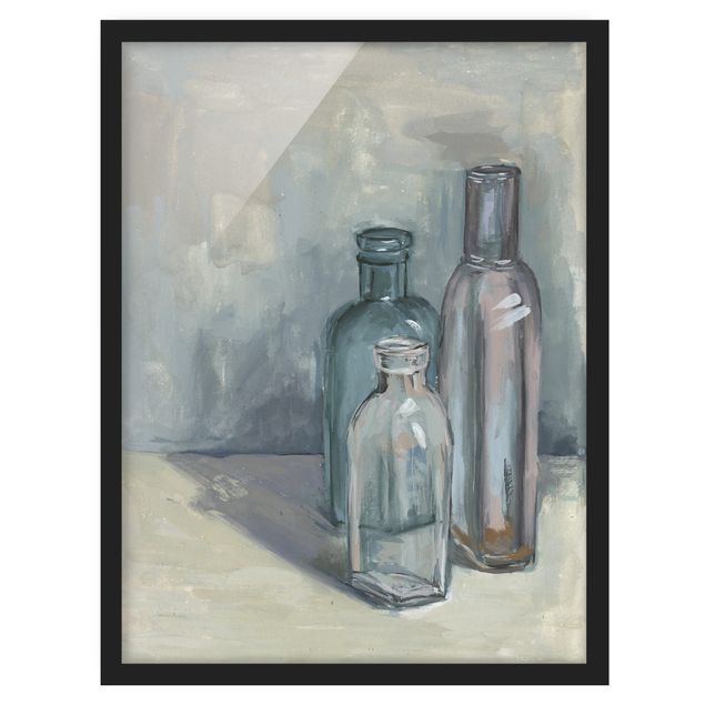 Bild mit Rahmen - Stillleben mit Glasflaschen I - Hochformat 4:3