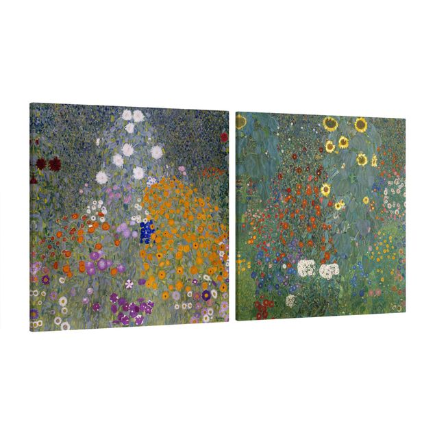 Leinwand Kunstdruck Gustav Klimt - Im grünen Garten