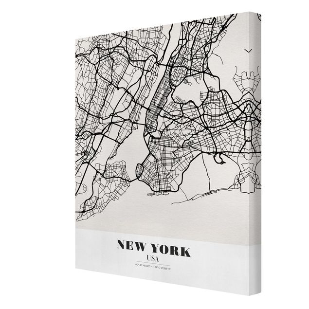 Bilder für die Wand Stadtplan New York - Klassik