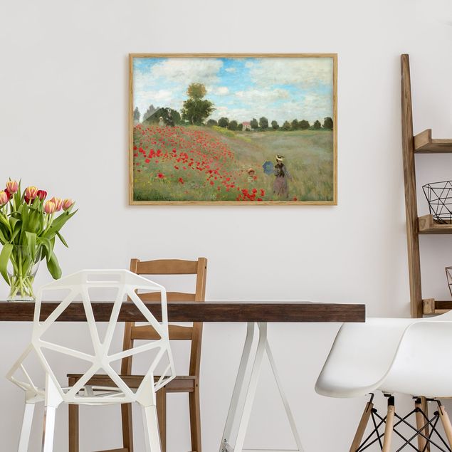 Landschaftsbilder mit Rahmen Claude Monet - Mohnfeld bei Argenteuil
