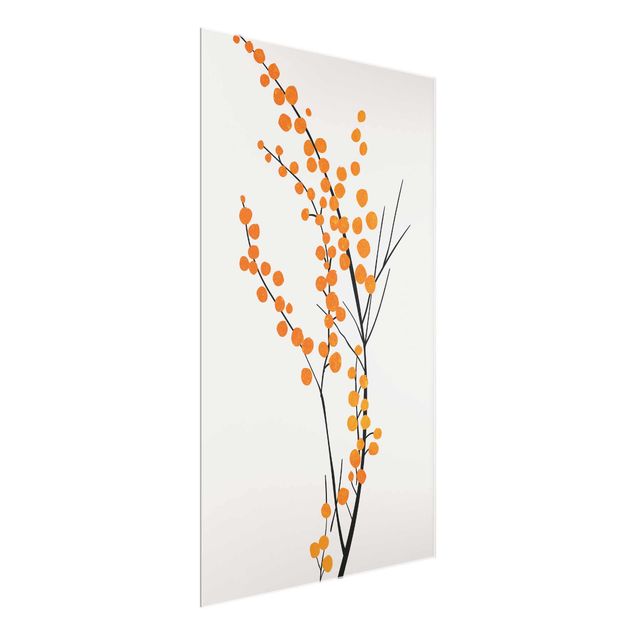 Bilder für die Wand Grafische Pflanzenwelt - Beeren Orange