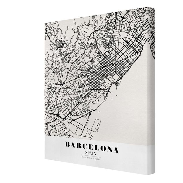 Wandbilder Stadtplan Barcelona - Klassik