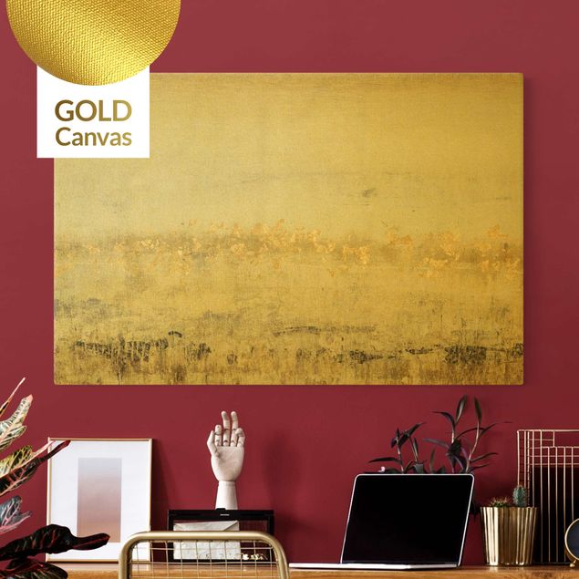 Abstrakte Leinwandbilder Goldene Farbfelder II