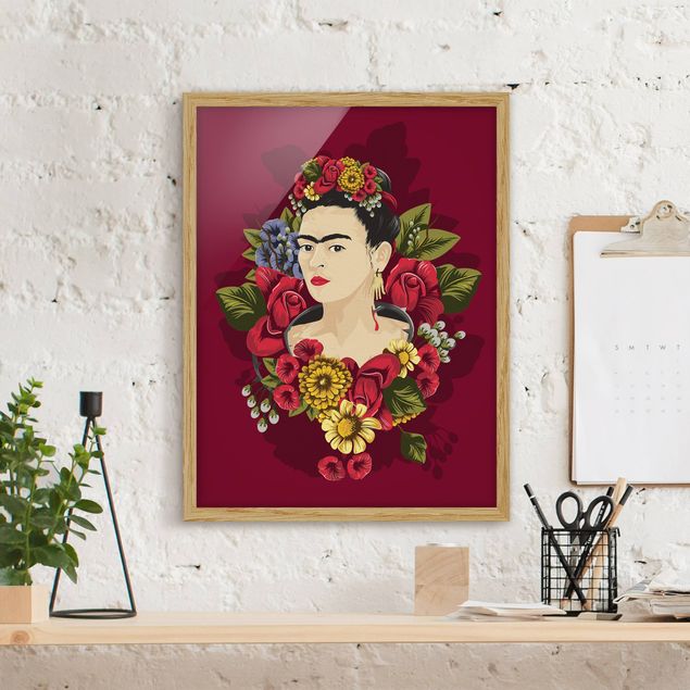 Bilder mit Rahmen Blumen Frida Kahlo - Rosen