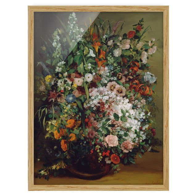 Wandbilder Gustave Courbet - Blumenstrauß in Vase