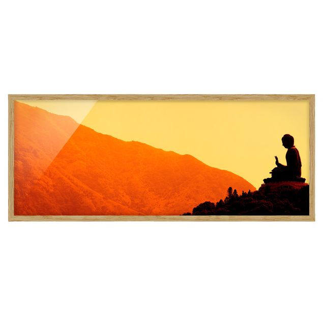 Bild mit Rahmen - Resting Buddha - Panorama Querformat