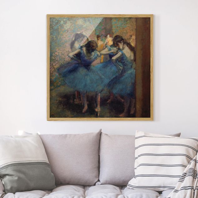 Kunstdruck Bilder mit Rahmen Edgar Degas - Blaue Tänzerinnen