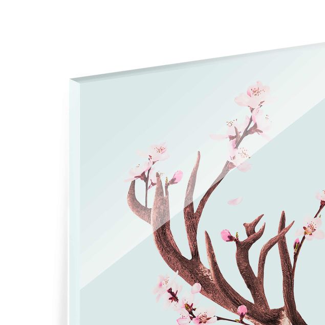 Bilder für die Wand Hirsch mit Kirschblüten