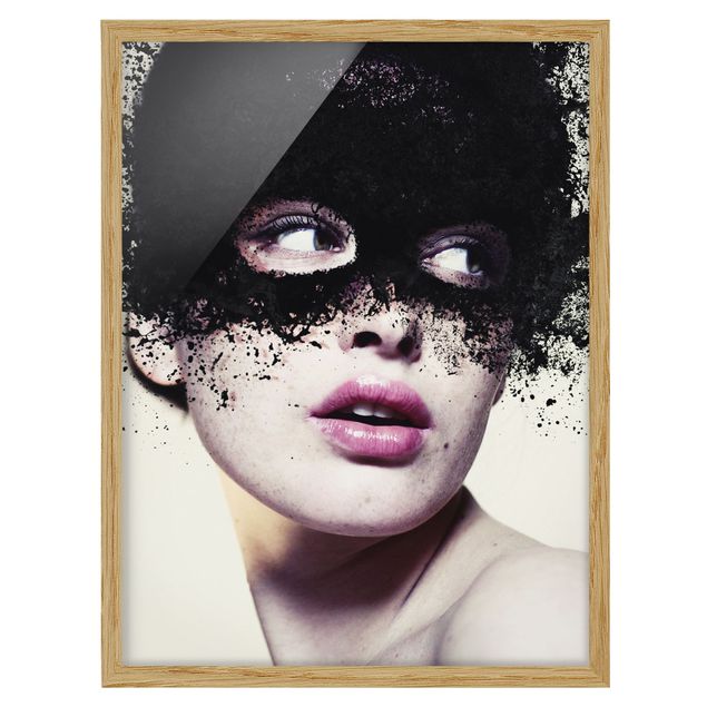 Bilder mit Rahmen Das Mädchen mit der schwarzen Maske