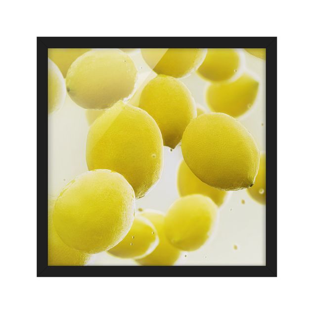 Bild mit Rahmen - Zitronen im Wasser - Quadrat 1:1