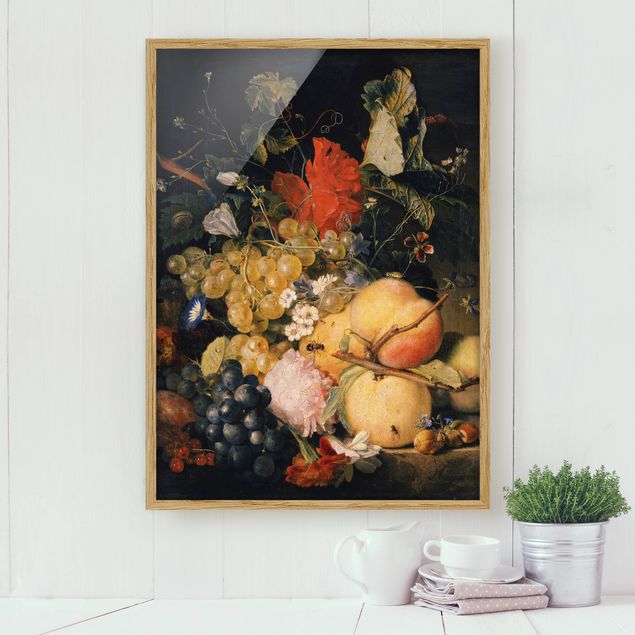 Rokoko Bilder Jan van Huysum - Früchte Blumen und Insekten