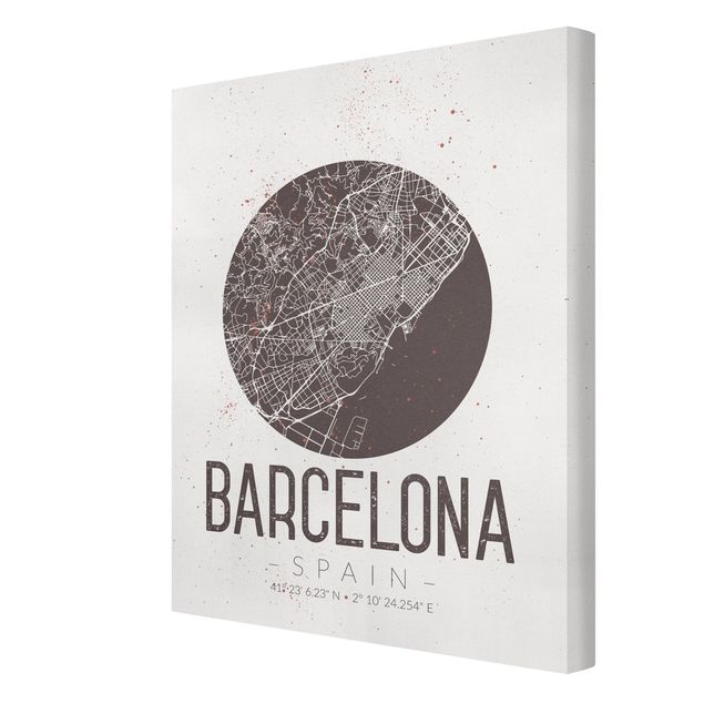 Bilder für die Wand Stadtplan Barcelona - Retro