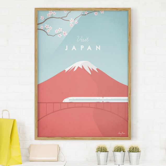 Bilder mit Rahmen Blumen Reiseposter - Japan