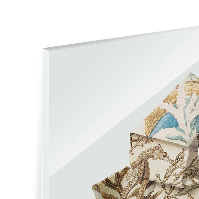 Glasbild - Jonas Loose - Origami Seepferdchen - Hochformat 3:2