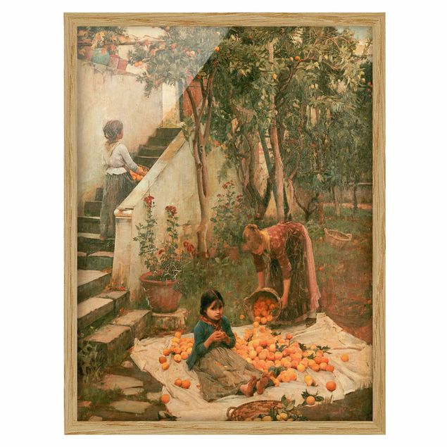 Wandbilder mit Rahmen John William Waterhouse - Die Orangenpflücker