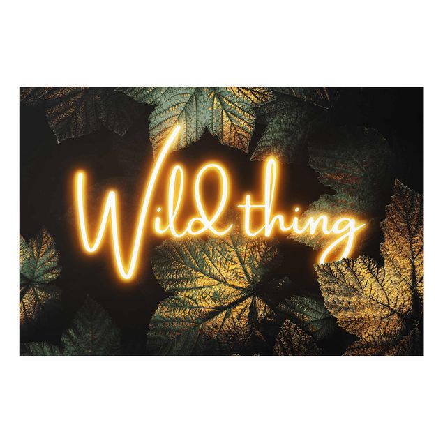 Glasbild - Wild Thing goldene Blätter - Querformat 2:3