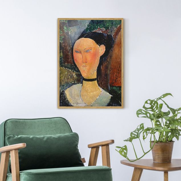 Kunstdrucke mit Rahmen Amedeo Modigliani - Junge Frau