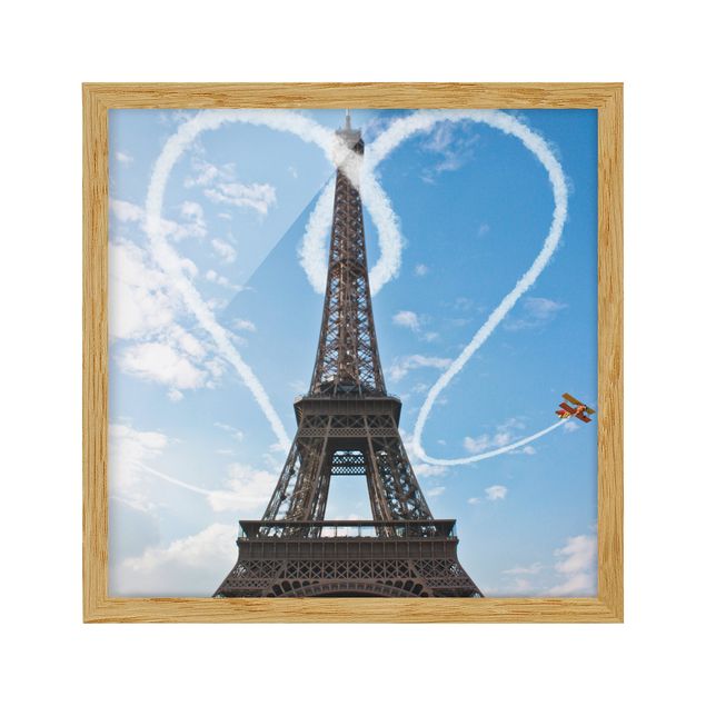 Bild mit Rahmen - Paris - City of Love - Quadrat 1:1