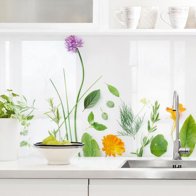 Küchenrückwand aus Glas ESG Spritzschutz 140x70cm Blumen Pflanzen 