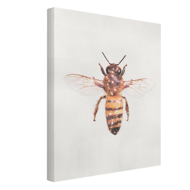 Tierbilder auf Leinwand Biene mit Glitzer