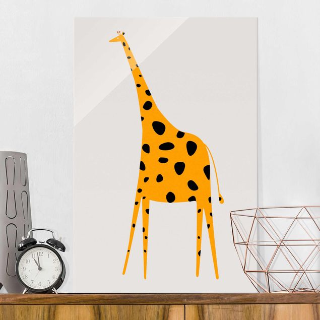 Wandbilder Tiere Gelbe Giraffe