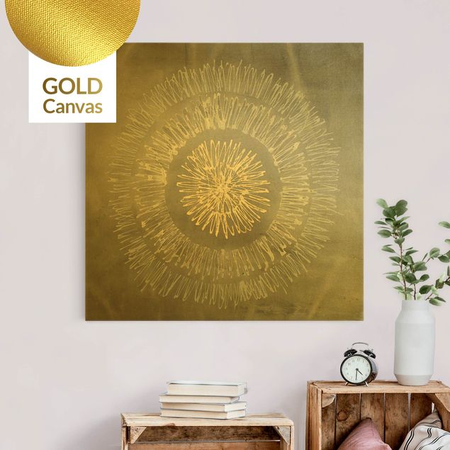 Leinwandbild Gold - Polarstern Grau Gold I - Quadrat 1:1