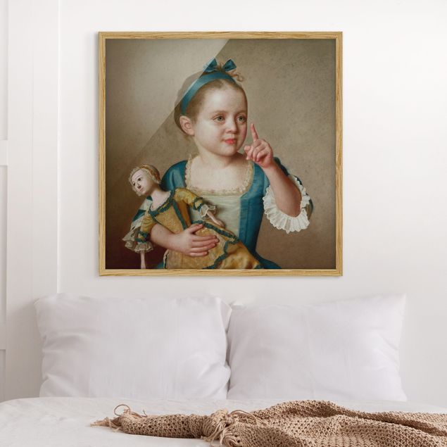 Barock Bilder Jean Etienne Liotard - Mädchen mit Puppe
