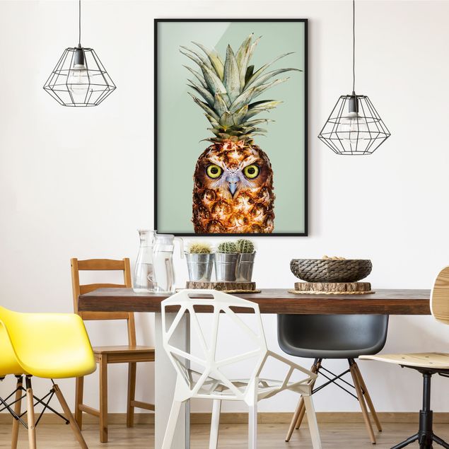 Blumen Bilder mit Rahmen Ananas mit Eule