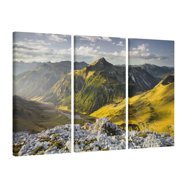 Wandbilder Wohnzimmer modern Berge und Tal der Lechtaler Alpen in Tirol