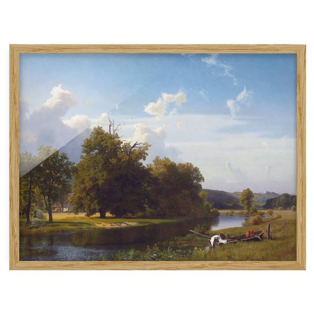 Gerahmte Kunstdrucke Albert Bierstadt - Flusslandschaft