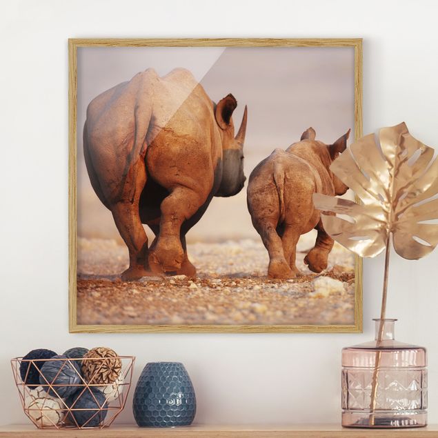 Wandbilder abstrakt Wandering Rhinos