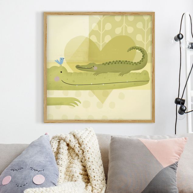 Wandbilder Tiere Mama und ich - Krokodile