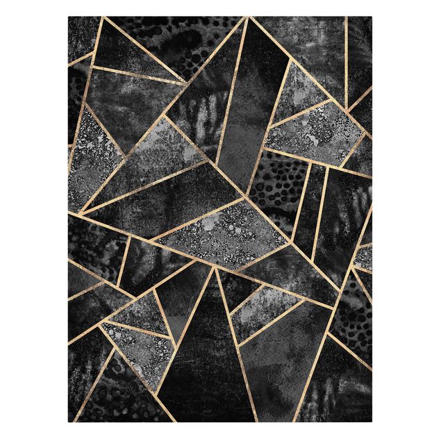 Leinwandbilder Muster Graue Dreiecke Gold