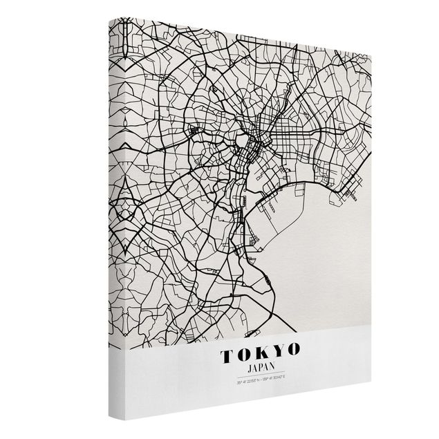 Weltkarten Leinwand Stadtplan Tokyo - Klassik