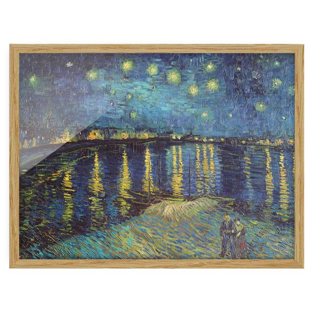 Kunstdruck Bilder mit Rahmen Vincent van Gogh - Sternennacht über der Rhône