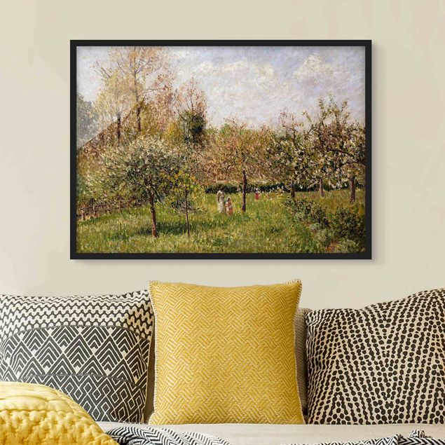 Bild mit Rahmen - Camille Pissarro - Frühling in Eragny - Querformat 3:4