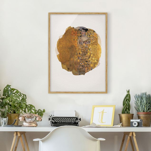 Kunstdruck Bilder mit Rahmen Wasserfarben - Gustav Klimt - Adele Bloch-Bauer I