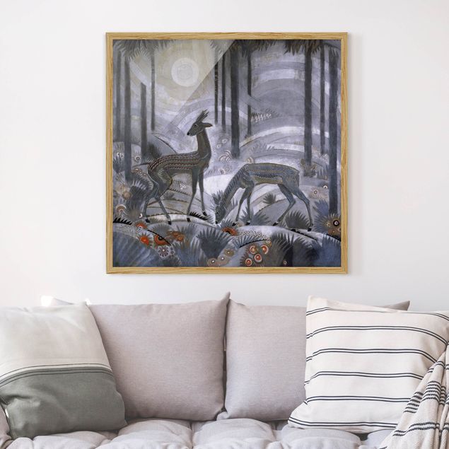 Wandbilder Tiere Jean Dunand - Zwei Rehe im Wald