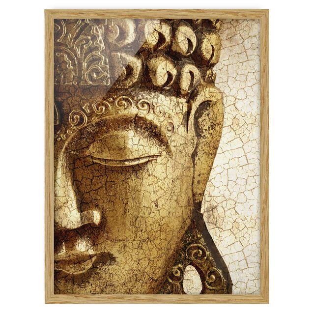 Bild mit Rahmen - Vintage Buddha - Hochformat 3:4