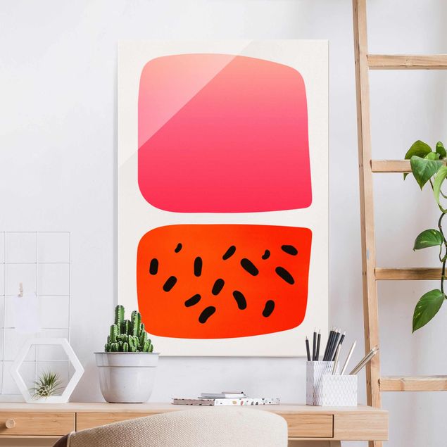 Wandbilder abstrakt Abstrakte Formen - Melone und Rosa