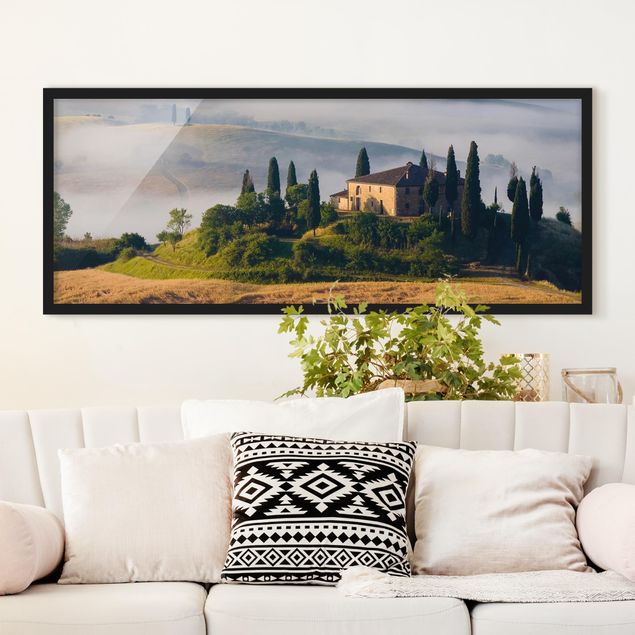 Landschaftsbilder mit Rahmen Landgut in der Toskana