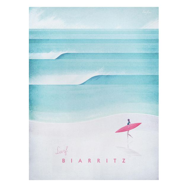 Leinwandbild Kunstdruck Reiseposter - Biarritz