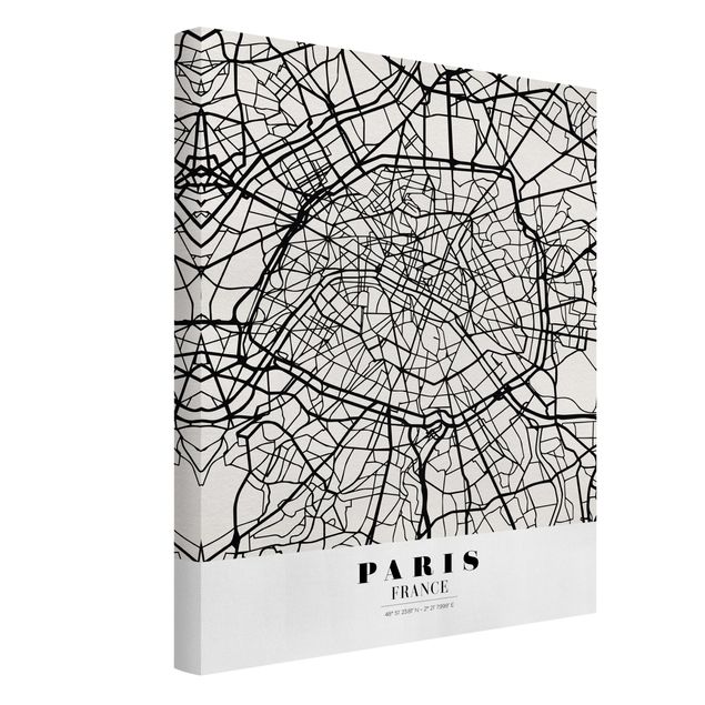 Leinwand Weltkarte Stadtplan Paris - Klassik