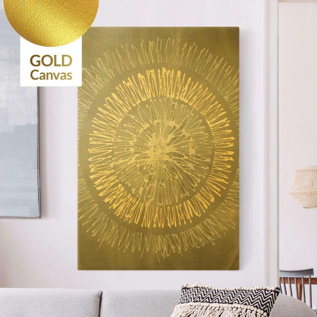 Leinwandbild Gold - Polarstern Grau Gold II - Hochformat 2:3
