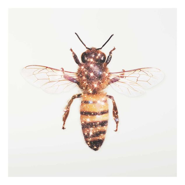 Bilder auf Glas Biene mit Glitzer